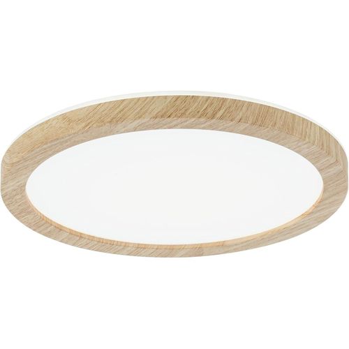 Hamiltion-71032 Panneau Led Atria Shine Plafonnier + Backlight Rond Ip44 11,2W 850Lm 190Mm Esthétique Bois Plastique 4000K Luminaire Bain, Matière, 11.2 W