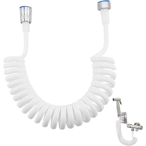 Hamiltion-Flexible De Douche 300Cm, Tuyau Douche Avec Ressort En Abs, Douche Télescopique Avec Connecteur G1/2, Tuyau Bidet Rétractable Pour Douchette, Bidet Et Wc, Facile À Installer, Blanc