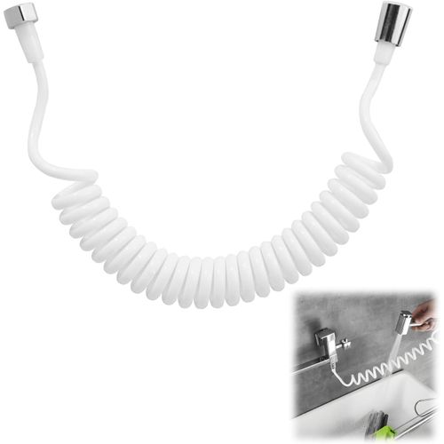 Hamiltion-300Cm Flexible De Douche Télescopique, Pvc Tuyau D¿¿Eau Toilette Pommeau De Flexible Douchette Wc, Tuyau Spiralé Avec Raccord En Acier Inoxydable Pour Pulvérisateur, Toilette