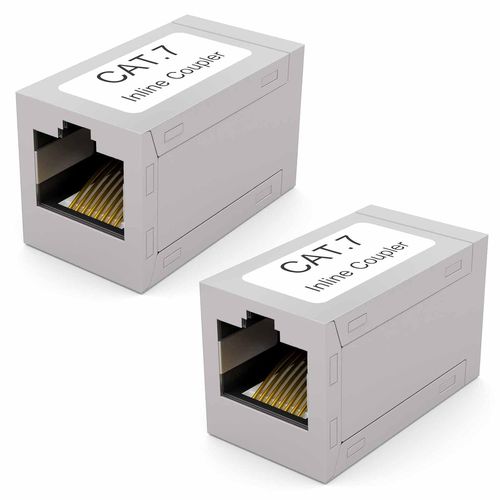 Hamiltion-Lot De 2 Rallonges Rj45 Lan Cat 7 Ethernet Pour Câble Réseau, Câble Patch, Adaptateur Jusqu'À 10 Gigabit, Double Prise Blindée