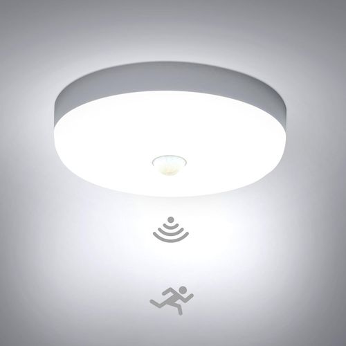 Hamiltion-Plafonnier Led Detecteur De Mouvement 15w 1500lm 6500k Blanc Froid Ip56 Étanche Rond Lampe Plafond Led Pour Exterieur Intérieur Escalier Salle De Bains Garage Couloir