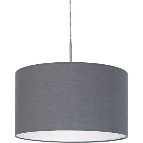 Hamiltion-Lustre Pasteri, Suspension En Textile À Flamme, Lampe Pendante En Acier Et Tissu, Couleur : Nickel Mat, Gris, Douille : E27, Ø : 38 Cm