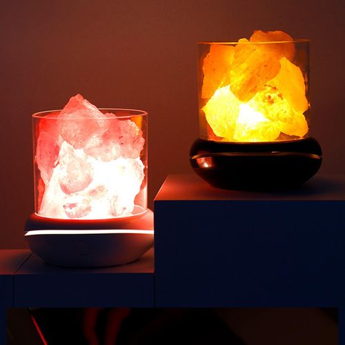 Lampe LED Portable au sel, diffuseur essentiel, veilleuse décorative USB pour salon, maison, bureau, voyage