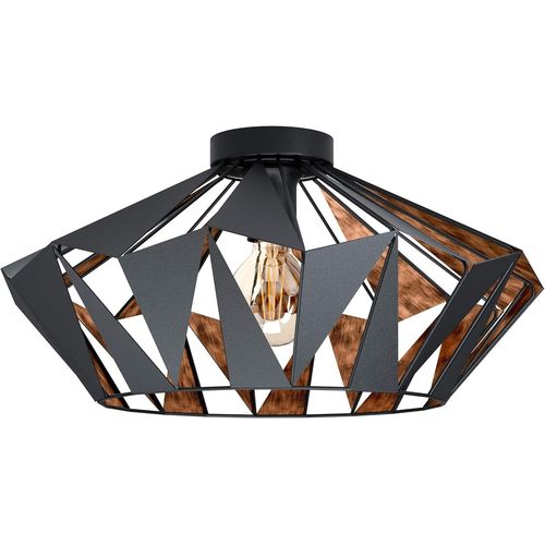 Hamiltion-Luminaire Plafonnier Carlton 6, Lustre Au Style Vintage, Industriel Et Rétro En Acier Noir Et Cuivre, Lampe De Plafond Pour Salon, Cuisine Et Couloir, Douille E27