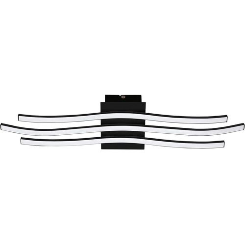 Hamiltion-Plafonnier Led Roncade 1, 3 Ampoules Murales, Plafonnier Moderne, En Aluminium, Acier Noir Et Plastique Blanc, Lampe De Salon, Blanc Chaud, L 65 Cm