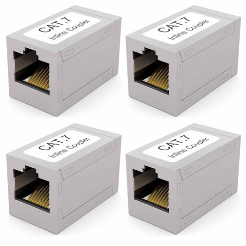 Hamiltion-Lot De 4 Rallonges Rj45 Lan Cat 7 Ethernet Pour Câble Réseau, Câble Patch, Adaptateur Jusqu'À 10 Gigabit, Double Prise Blindée