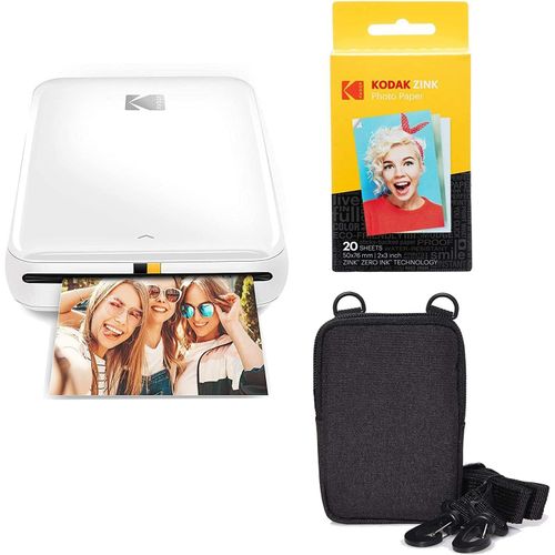 Hamiltion-Step Imprimante Imprimante Photo Mobile Sans Fil Avec Technologie Zinc (Blanc) Kit De Voyage, 2 X 3