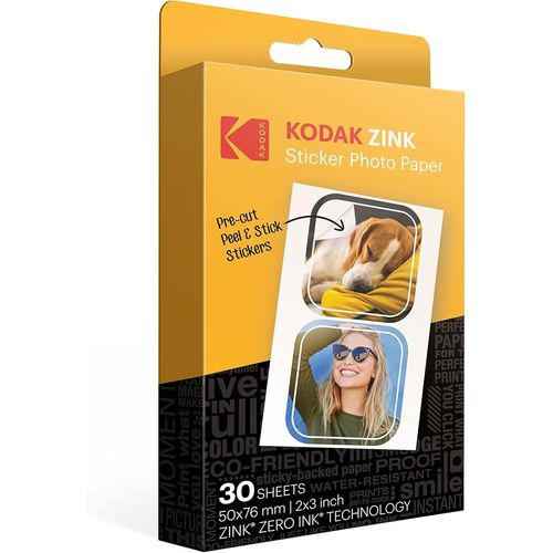 Hamiltion-2""X3"" Premium Zink Papier Photo Autocollant Prédécoupé (30 Feuilles) Compatible Avec Tous Les Produits D'Impression Instantanée 2X3 - Sauf Printomatic, Blanc