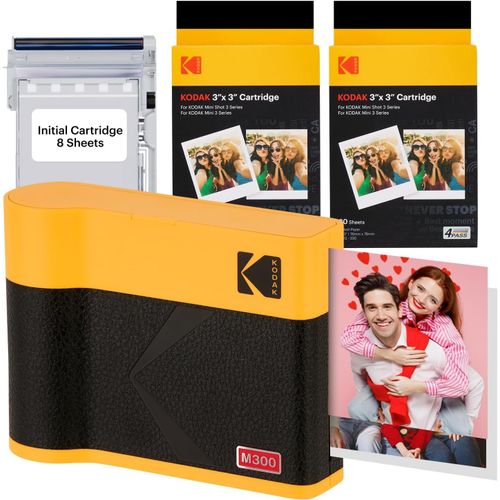 Hamiltion-Mini 3 Era Cadeau Noel Imprimante Photo Mini 3 Era (8 Feuilles Initiales + Paquet De 60 Feuilles), Jaune