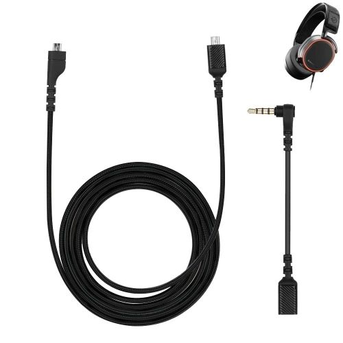 Hamiltion-2 En 1 Améliorer Câble Audio De Remplacement Écouteurs, Accessoire De Audio Casque De Jeu, Câble Jack Audio Câble Détachable De 3,5Mm 5 Pieds, Pour Steelseries Arctis 3, Arctis 5, Arctis 7