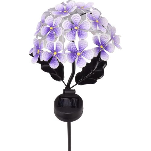 Hamiltion-Lampes Solaires Extérieures Décoratives, Lampes Solaires De Jardin Hortensia, Étanche Réaliste Led Fleurs Patio Hortensia Lumière Pour Cour Décor Pelouse Patio Arrière-Cour (Violet)