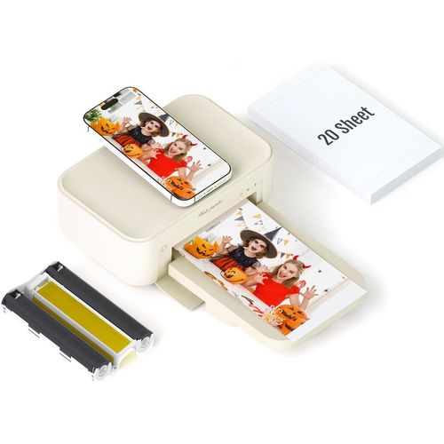 Hamiltion-Cp4100 Imprimante Photo Instantanée 4 X 6 Wi-Fi Pour Iphone, Android, Smartphones Avec Impression Vidéo Ar Pour La Maison Avec 20 Feuilles Et 1 Ruban Encreur