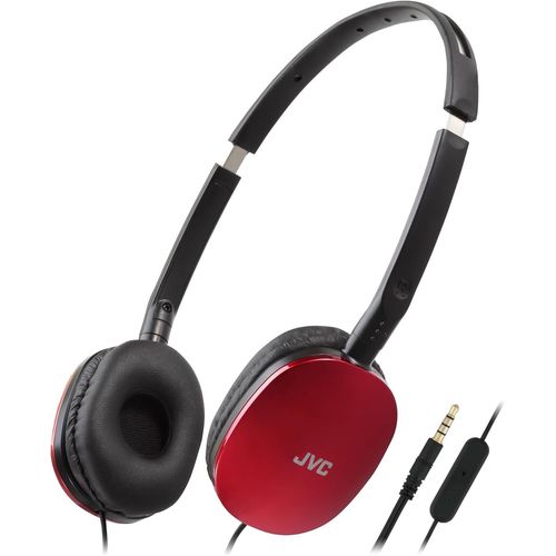 Hamiltion-Ha-S160M-R-U Casque Plat Pliable Et Compact-Couleur Brillante-Avec Interrupteur Marche/Arrêt Pour Microphone-Idéal Pour Le Télétravail Et Les Réunions En Ligne (Rouge)