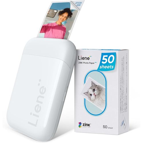 Hamiltion-Mini Imprimante, 2 X 3 Imprimante Photo Portable Avec 50 Zink Papiers À Dos Collant, Bluetooth 5.0, Compatible Avec Ios & Android, Application Dédiée, Imprimante Photo Pour Iphone(Blanc)