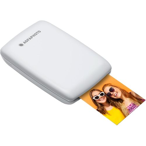 Hamiltion-Agfa Photo Mini P.2 - Imprimante Portable Zink Pour Photos Instantanées - Impression Facile Et Rapide - Imprimante Photo 75 X 50 Mm Portable Sans Encre Pour Smartphones Et Tablettes - Blanc