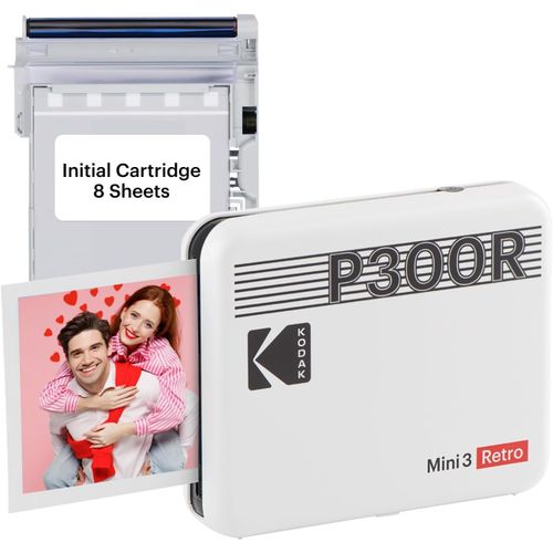 Hamiltion-Mini 3 Retro 4Pass Imprimante Photo Portable (7,6X7,6Cm) - Blanc