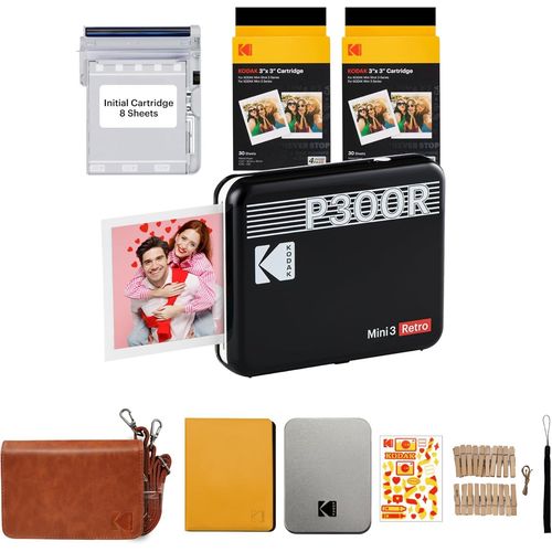 Hamiltion-Mini 3, Imprimante Photo Portable Pour Smartphones, Apple Ios Et Android, 76X76 Mm, Bluetooth, Sans Fil, Lot De 68 Feuilles \U2013 Noir