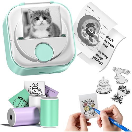Hamiltion-Q02 Mini Imprimante D'Étiquettes Portable Avec 3 Rouleaux De Papier