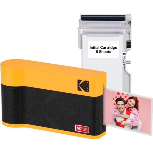 Hamiltion-Mini 2 Era Cadeau Noel 4Pass Imprimante Photo Portable (5,3X8,6Cm) (Jaune, Imprimante Photo + Imprimante Photo Portable + 8 Feuilles)