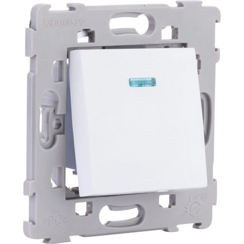 Bouton poussoir à voyant encastré Kalya - Blanc - Zenitech