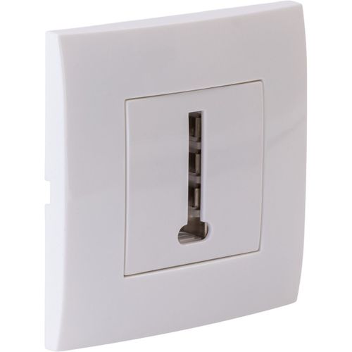 Prise téléphone encastrée + plaque de finition Kalya - Blanc - Zenitech