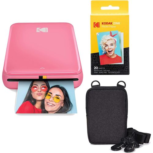 Hamiltion-Step Imprimante Imprimante Photo Mobile Sans Fil Avec Technologie Zinc (Rose) Kit De Voyage