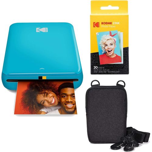 Hamiltion-Step Imprimante Imprimante Photo Mobile Sans Fil Avec Technologie Zinc (Bleu) Kit De Voyage
