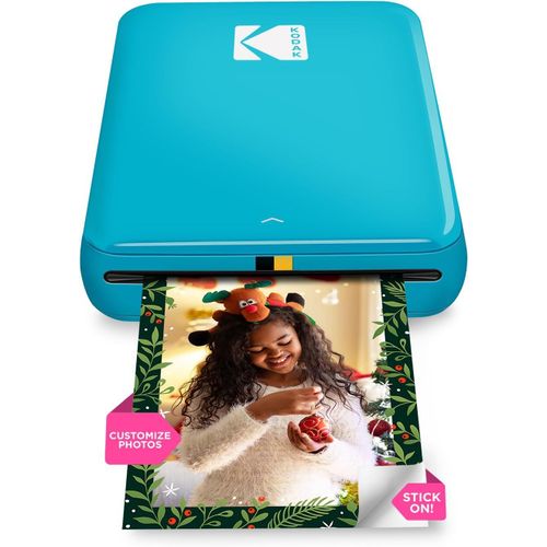 Hamiltion-Step Imprimante Imprimante Photo Mobile Sans Fil Avec Technologie Zinc (Bleu) Pack Cadeau