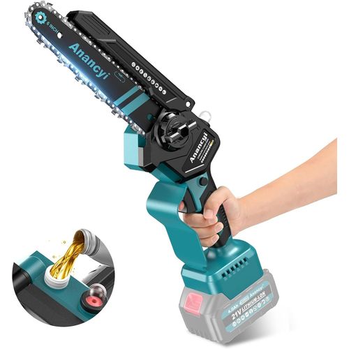 Hamiltion-Mini Tronçonneuse Sans Balais De 15,24 Cm, Avec Lubrification Améliorée De La Chaîne, Compatible Avec Batterie Makita 18 V, Tronçonneuse Pour Sécateur, Coupe Du Bois (Sans Batterie Ni Charg