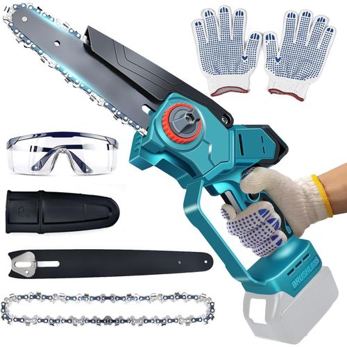 Hamiltion-Mini Tronçonneuse Pour Batterie Makita 18 V, 1200 W, Sans Balai, Électrique De 1200 W, Tronçonneuse Sans Fil, Pour Sécateur, Coupe Du Bois (Piles Non Incluses)