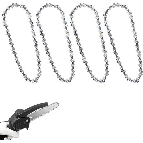 Hamiltion-4Pcs Mini Chaînes Tronçonneuse, 15,24Cm Mini Chaîne De Remplacement De Tronçonneuse Chaîne De Scie Conductrice Mini Accessoires De Réparation De Tronçonneuse Pour La Coupe Du Bois