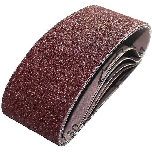 Lot de 10 bandes abrasives en tissu 100 x 610 mm pour ponceuse à bande - Grain 40/60/80/120/180 - Mix abrasives
