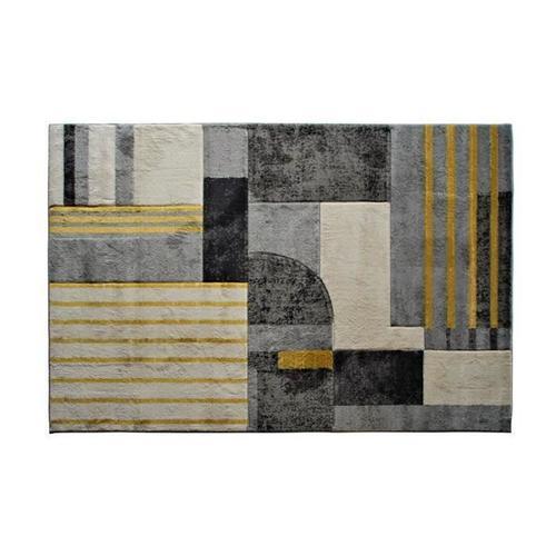 AVANT GARDE ART DECO - Tapis style art déco gris jaune 120x170