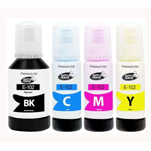 4 Encre Compatible avec Epson 102 pour EcoTank ET 2700 2750 2751 2756 3700 3700 3750 4750 (337ml)