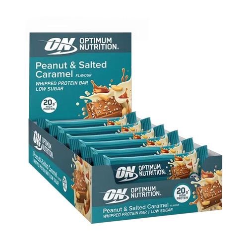Boîte Whipped Protein (10x60g)|White Chocolate Caramel Peanut|Barres Protéinées|Optimum Nutrition 
