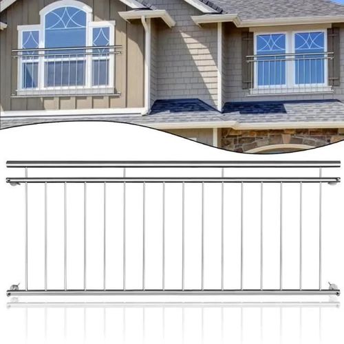 YUENFONG Balustrade de balcon Rampe de balcon en acier inoxydable fenêtres rambarde 225 x 90 cm
