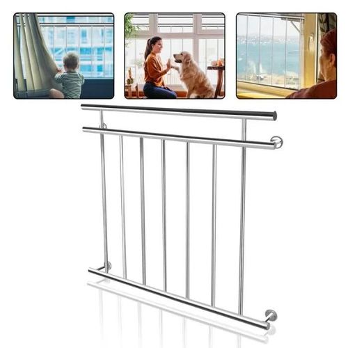 YUENFONG Balustrade de balcon Rampe de balcon en acier inoxydable fenêtres rambarde 100 x 90 cm