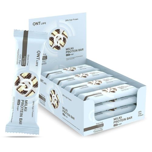 Boîte Milkii Protein Bar (12x60g)|Chocolat Noix De Coco|Barres Protéinées|Qnt 