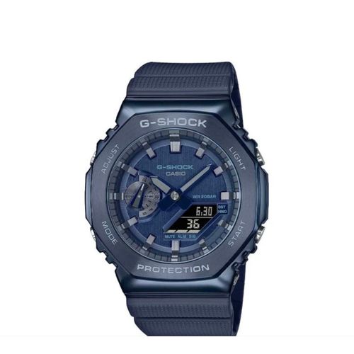 Casio G-Shockmontre Casio G-Shock Acier Bleu Ronde Anadigitale 49mm Fond Bleu Bracelet Resine Bleu A100we-1aef