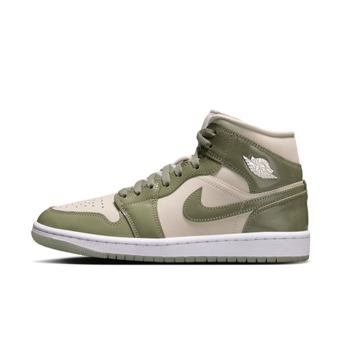 Chaussure Air Jordan 1 Mid Se Pour Sea Glass/metallic Silver/blanc/oil Green Hf4079s003