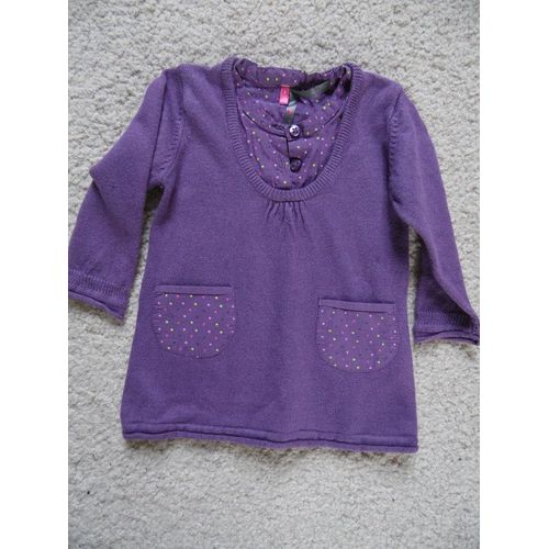 Robe Bébé Fille Violet &#34orchestra&#34 Taille 6 Mois