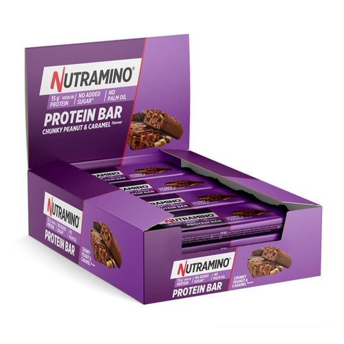 Boîte Protein Bar (12x55g)|Chocolate Caramel Peanut|Barres Protéinées|Nutramino 