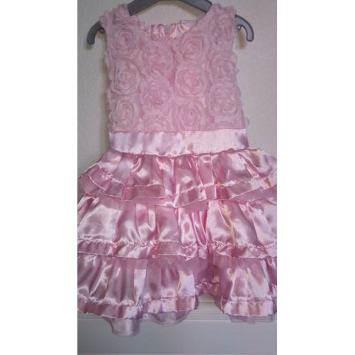 Splendide Robe Rose Cocktail / Soirée À Froufrous Taille 24 Mois / 2 Ans Idée Cadeau