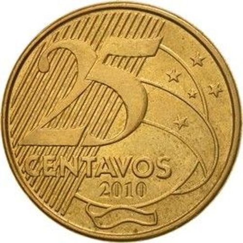 Pièce De Monnaie Du Brésil - 25 Centavos De 2010