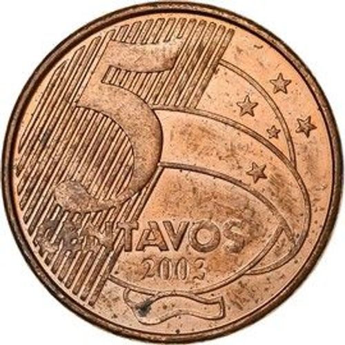 Pièce De Monnaie Du Brésil - 5 Centavos De 2003