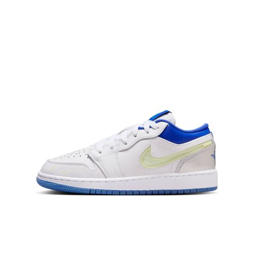 Chaussure Air Jordan 1 Low Sneaker School Pour Ado Blanc/metallic Silver/volt Tint/hyper Royal Hj9955s100