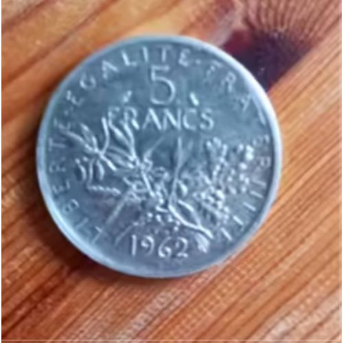 Vend Pièce 5 Frans En Argent 1962