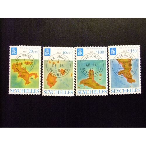51 Seychelles 1976 / Cartes Des Îles / Yvert 333 / 336 Mnh Stanley 350 / 353 Mnh