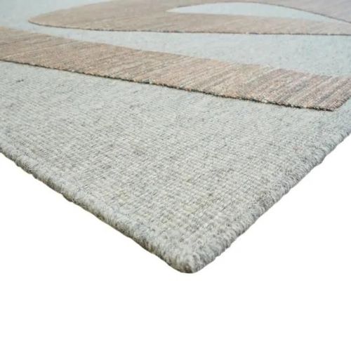 WOLLE ART - Tapis en laine motifs contemporains marron 160x230