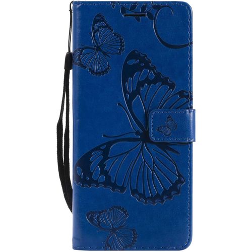 Coque Pour Galaxy Note 8, Papillon Imprimé Pu En Cuir Coque Magnétique Portefeuille Tpu Étui Housse Pour Samsung Galaxy Note 8 - Bleu
